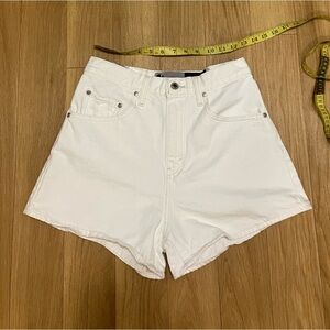 Levi's High Waist White Denim Shorts
